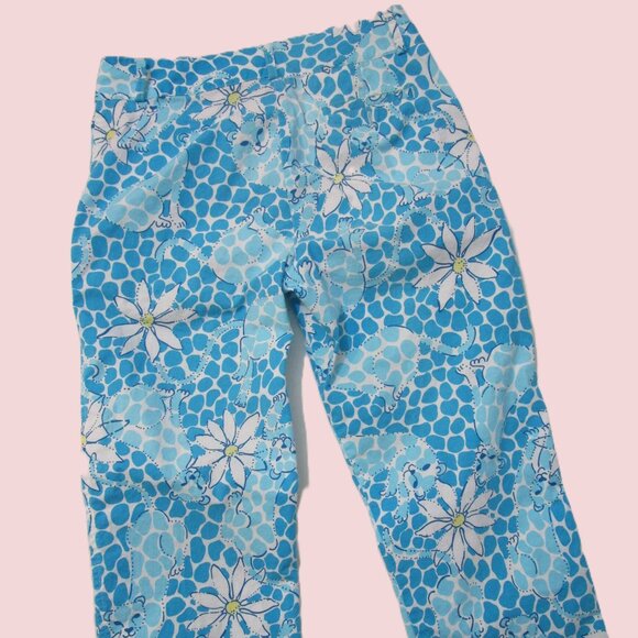 Lioness Leopard Ankle Crop Pant Blue Daisy Pockets - Picture 4 of 12